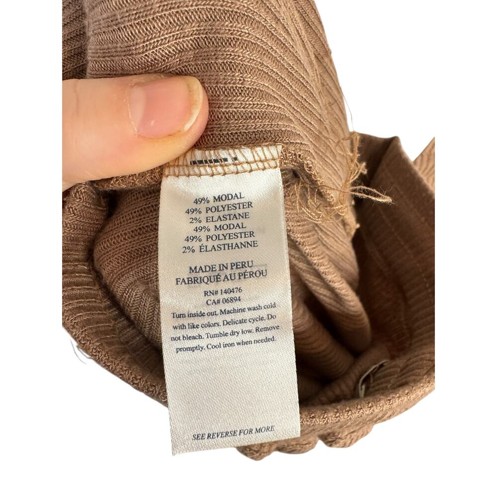 FAHERTY Roscoe Legend Rib Wide Leg Pants Sz Small Loungewear Cozy Light Brownie - Picture 10 of 12